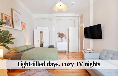 Calm City Escape - 75m2 Central Berlin Altbau-Apartment, 2BR, Smart-TV, Garden - Foto 18