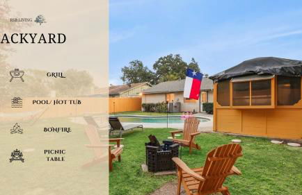 4BR 2B Home with Pool Hot Tub Fire Pit - Foto 22