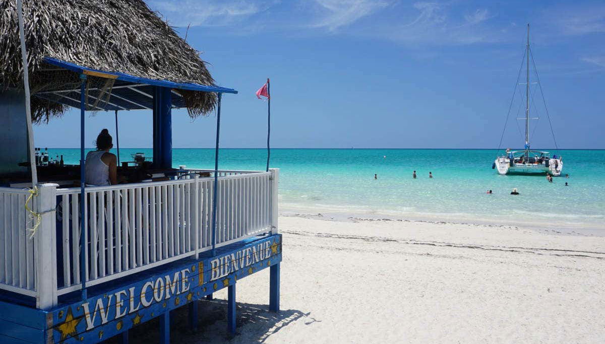 Admiring the view of Cayo Blanco