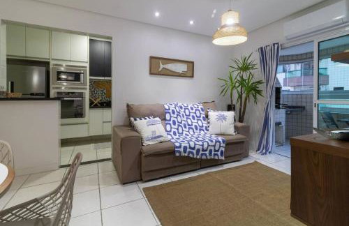 Onda76 Ap temporada Praia Grande Beira Mar churrasqueira carvão - Foto 15