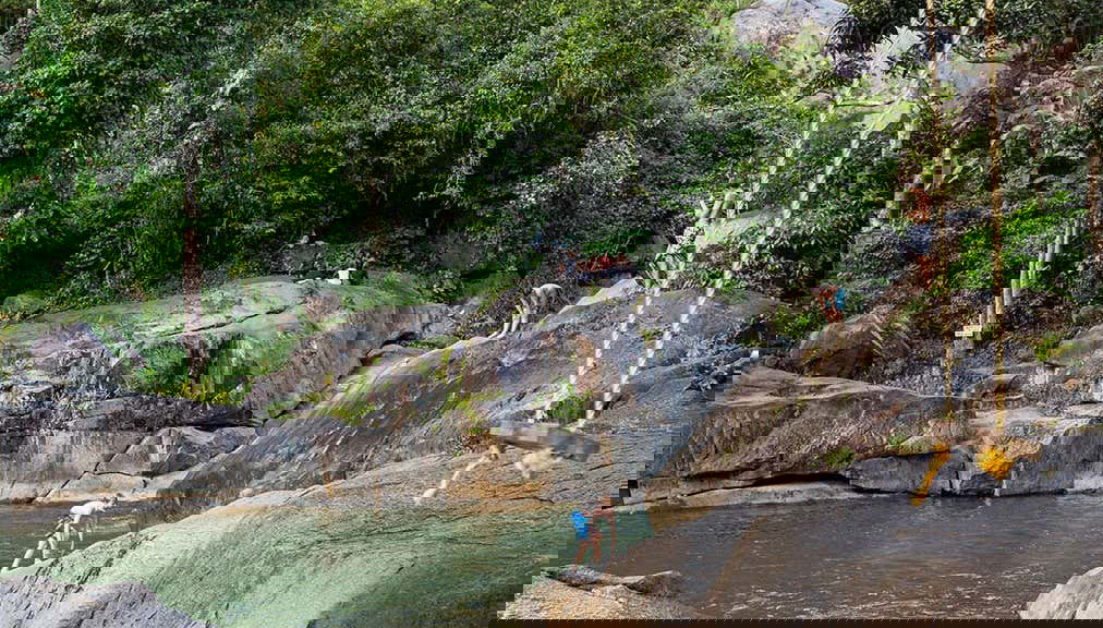 Aproveitando o banho no Charco El Hippie