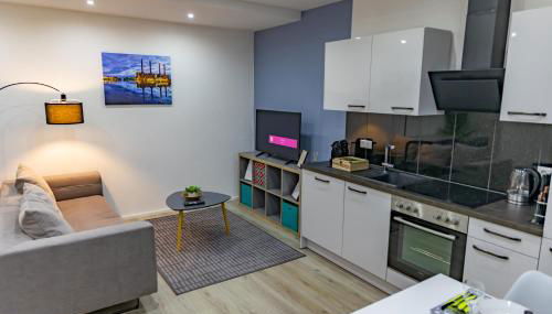 HANNIBAL - Design Studio-Apartment Tulpe 9, Parkplatz, Küche, HighSpeed-WLAN - Photo 3, stove, dishwasher, toaster