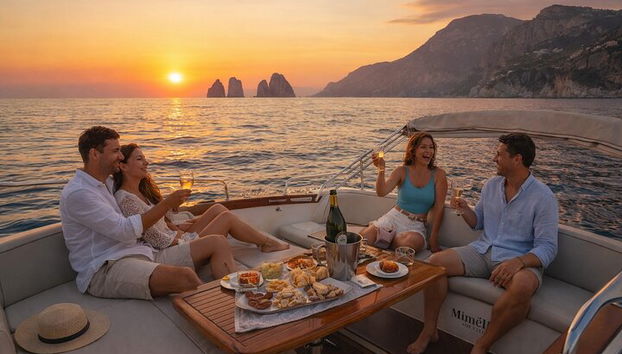 Crucero al atardecer por la costa de Capri y Sorrento en barco Todo incluido - Foto 2