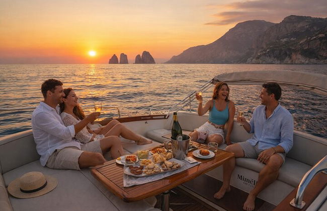 Crucero al atardecer por la costa de Capri y Sorrento en barco Todo incluido - Foto 2