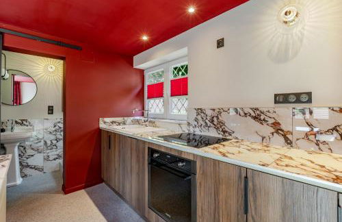 Love room avec Spa privatif "la Courtisane" - Sofa Tantra, terasse, salon d'hiver sous dôme transparent chauffé - love-room-alsace-67 - Foto 23