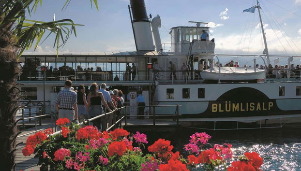 A punto de comenzar la travesía por el lago Thun