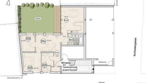 Eckhof Domizil - Großzügige Ferienwohnung mit kleinem Garten in der Altstadt von Gotha - Foto 5