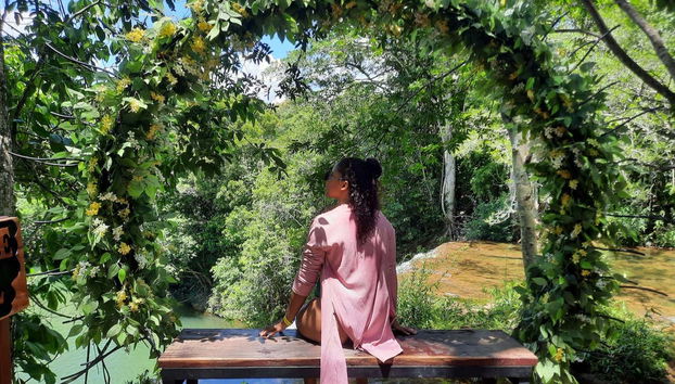 Posing at the beginning of the walk