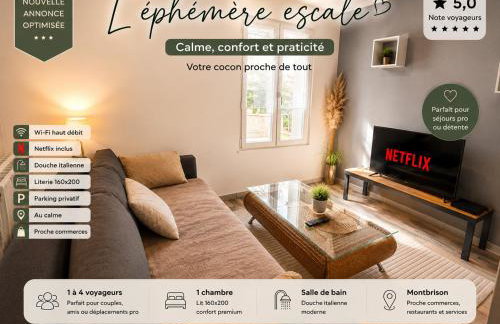 ''L' éphémère escale'' appartement calme avec parking gratuit sur place - Foto 2