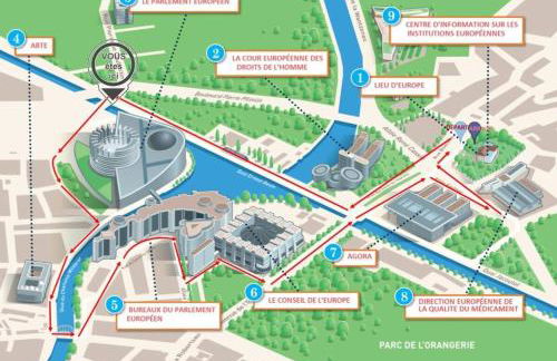 Vue Parlement Européen - Grande terrasse au calme - Tram à 2 min - Parking - Foto 35