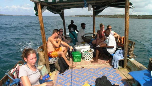 Durant la traversée dans le parc marin de Kisite