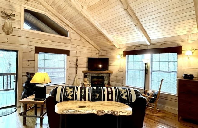 Perfectly private! Hot tub, king sized bed, grill, washer/dryer, and motorcycle friendly! Studio Cabin by RedAwning - Foto 17