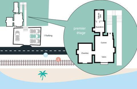 Bord de mer - Beau 2 pièces rénové - Parking - EX - Foto 29