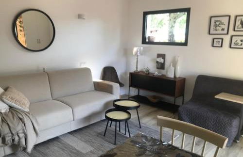 LA BRINDILLE Petit mas provencal meublé de tourisme 3 étoiles 2-3 personnes 1 piece 30 m2 tout confort lisière foret jardin Jacuzzi Piscine - Foto 5