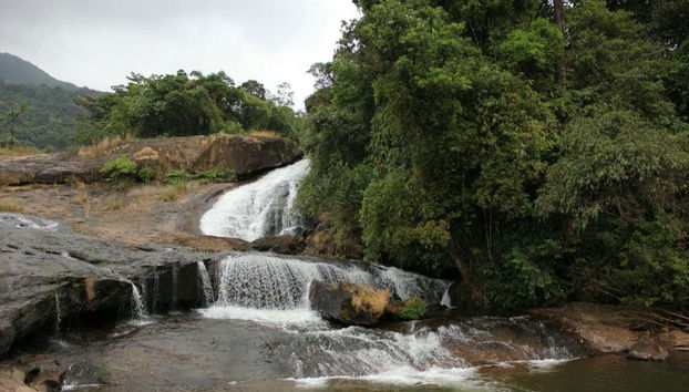 Contemplando le cascate nei dintorni di Munnar