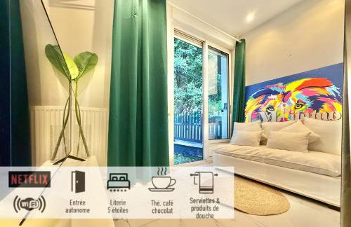 30 - Appartement avec TV XL, 2 chambres, jardin, parking, prox Gare et CentreLille - Foto 3