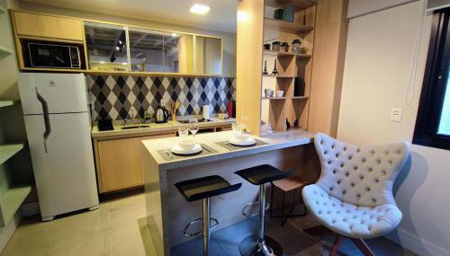 Studio em frente Parque Farroupilha com garagem - Foto 4, stove, toaster