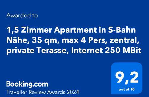 1,5 Zimmer Apartment in S-Bahn Nähe, 35 qm, max 4 Pers, zentral, private Terasse, Internet 250 MBit - Foto 23