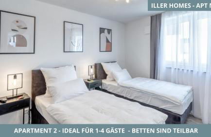 Iller Homes - 5 x Moderne Fewos je 1bis2 oder 1bis4 Pers mit Küche u Balkon - Parkplätze vorhanden - Foto 27