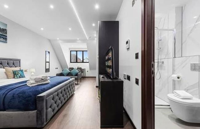 Stylish King Size Bed Studio Near Central London - Foto 4