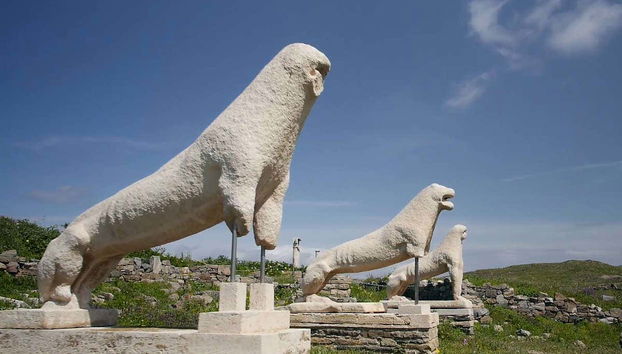 Os leões de Delos são as esculturas mais famosas da ilha