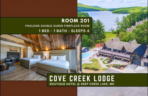 Cove Creek Lodge 201 Poolside Double Queen Fireplace Room - Foto 2