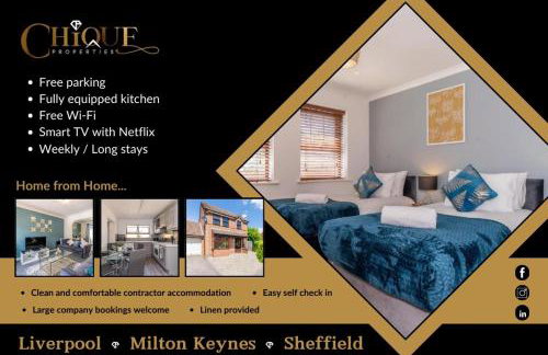 CENTRAL MK- 3Bed, 2 Bath house for LONG TERM CONTRACTOR Stays, free parking for 2 vehicles, DESK & GARDEN space managed by CHIQUE PROPERTIES LTD - Photo 1