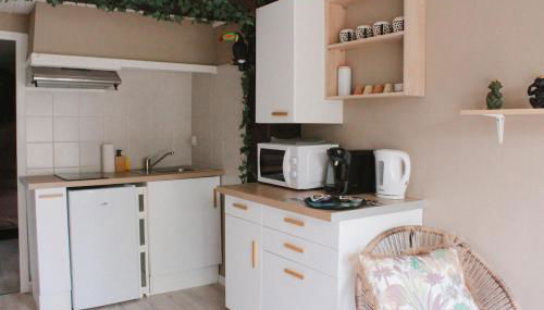 Appartement Jungle Cosy - Bureau & Fibre - 10min du Futuroscope - Foto 3, stove, storage