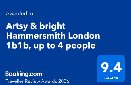 Artsy & bright Hammersmith London 1b1b, up to 4 people - Foto 14