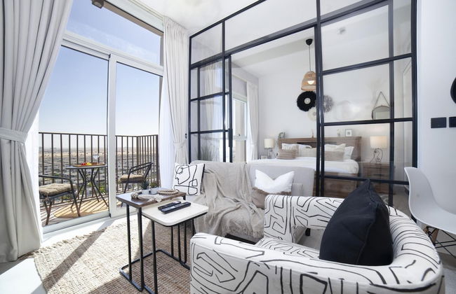 Modern Boho 1BR Sleeps4 Balcony Pool Gym Dxbhills - Foto 9