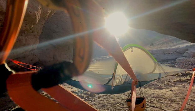 Barracas do acampamento suspenso