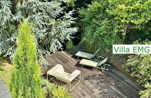 Luxus Design Ferienhaus Villa EMG Bensheim nah Frankfurt, Heidelberg mit Sauna, Schwimmteich, Garten für Familien und Gruppen bis 17 Personen - Foto 50