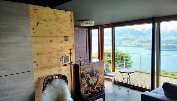 Chalet With Panoramic Views of the Mountains of the Oberland and Lake Thun - Foto 2, Quarto