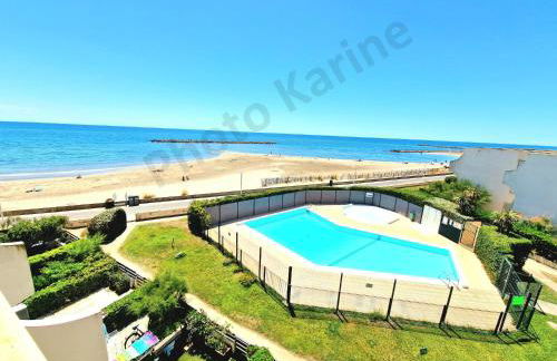 Appartement 1ere ligne piscine terrasse au bord de la plage front de mer avec vélos - Foto 14