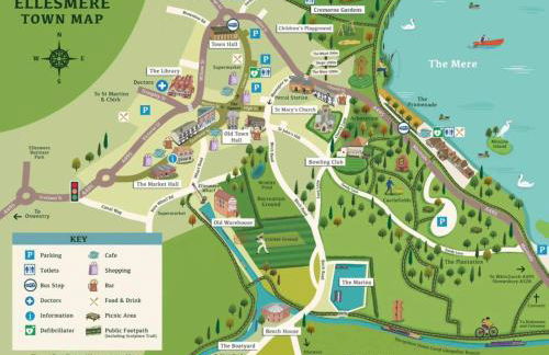 Sleeps 2 -Central Ellesmere -Parking - PetFriendly - Foto 31