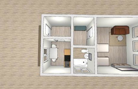 EMAS 2 Wohnung mit 2 Einzelbetten, Küche, WLAN, TV - Foto 4