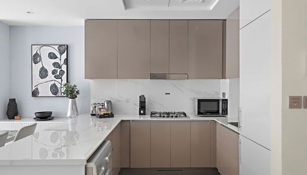 1BR Azizi Riviera B7 Pool View - Foto 5, Cocina privada