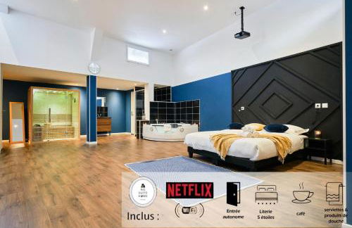 NG Prestige - Nain I Suite Spa Privatif Premium I Jacuzzi - Sauna - Netflix - Projecteur - Foto 33