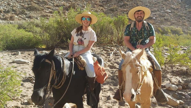 Disfrutando del paseo a caballo