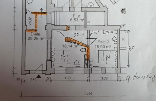 Halle, TOP -PREISE, große 79 qm SD FeWo, EG, wahlweise mit 1- 3 DZ, inklusiv TV Lounge, Küche, Bad WC Einfach und gut, Langzeitmieter VB Preise - Foto 34