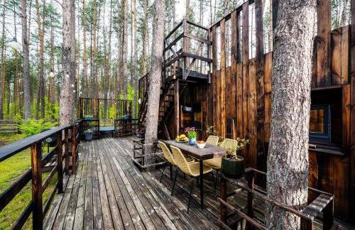 Domek lubiana180 SCANDI wśród drzew JACUZZI SAUNA KOMiNEK i TARAS na dachu jezioro Kaszuby Pieski tylko do 10kg za dodatkową opłatą - Foto 59