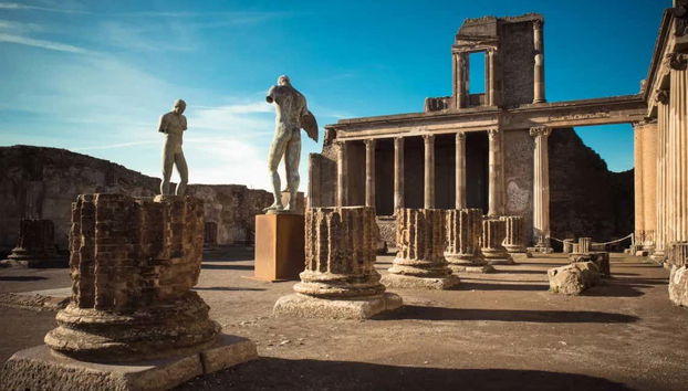View of the archaeological site of Pompeii