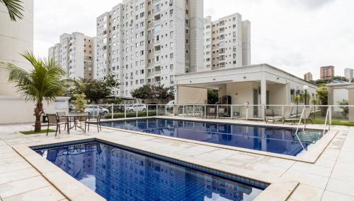Flats Praia Uberlandia - Apt próximo ao Praia Clube - Area de lazer com Portaria 24 horas, piscina, academia, brinquedoteca, churrasqueira e áreas verdes para caminhadas - Foto 1