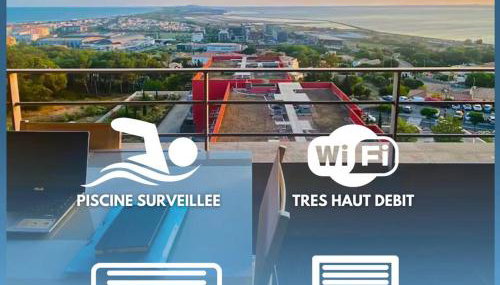 #Sète T3 Vue mer & étang Piscine Balcon - Foto 1