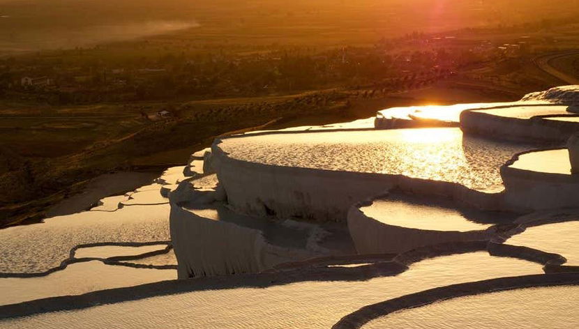 The terraces at sunset