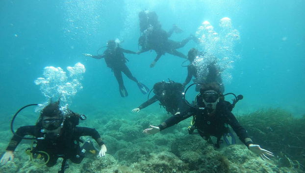 Disfrutando del bautismo de buceo en Jávea