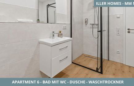 Iller Homes Memmingen - Moderne Fewos mit Terrasse für bis zu 7 Pers mit Parkplätzen - Foto 44