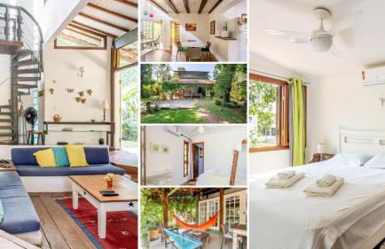 Casa dos Pássaros na areia a 20m da Praia da Baleia com 3 suítes e 1 dorm com ar condicionado, wifi, smart tv, cozinha completa e churrasqueira - Foto 1