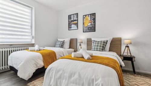 Gelbe Koffer - Großes 3 SZ Apartment Homburg - 1 km Uniklinik - bis 6 Pers - Balkon - Parkplatz - Self-Check-in - Foto 3, towels