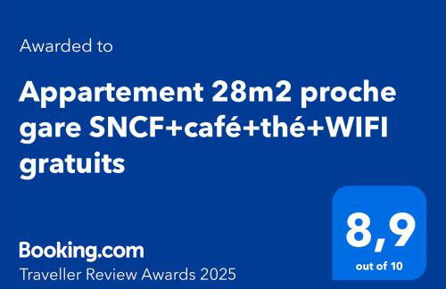 Appartement 28m2 avec balcon proche gare SNCF, café thé WIFI gratuits - Netflix - Balcon - Foto 7